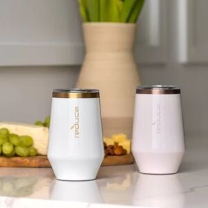 Reduce 2pk 12oz Wine Tumbler - White/Cotton 4.2 NWT Gift Registry Wine NWT